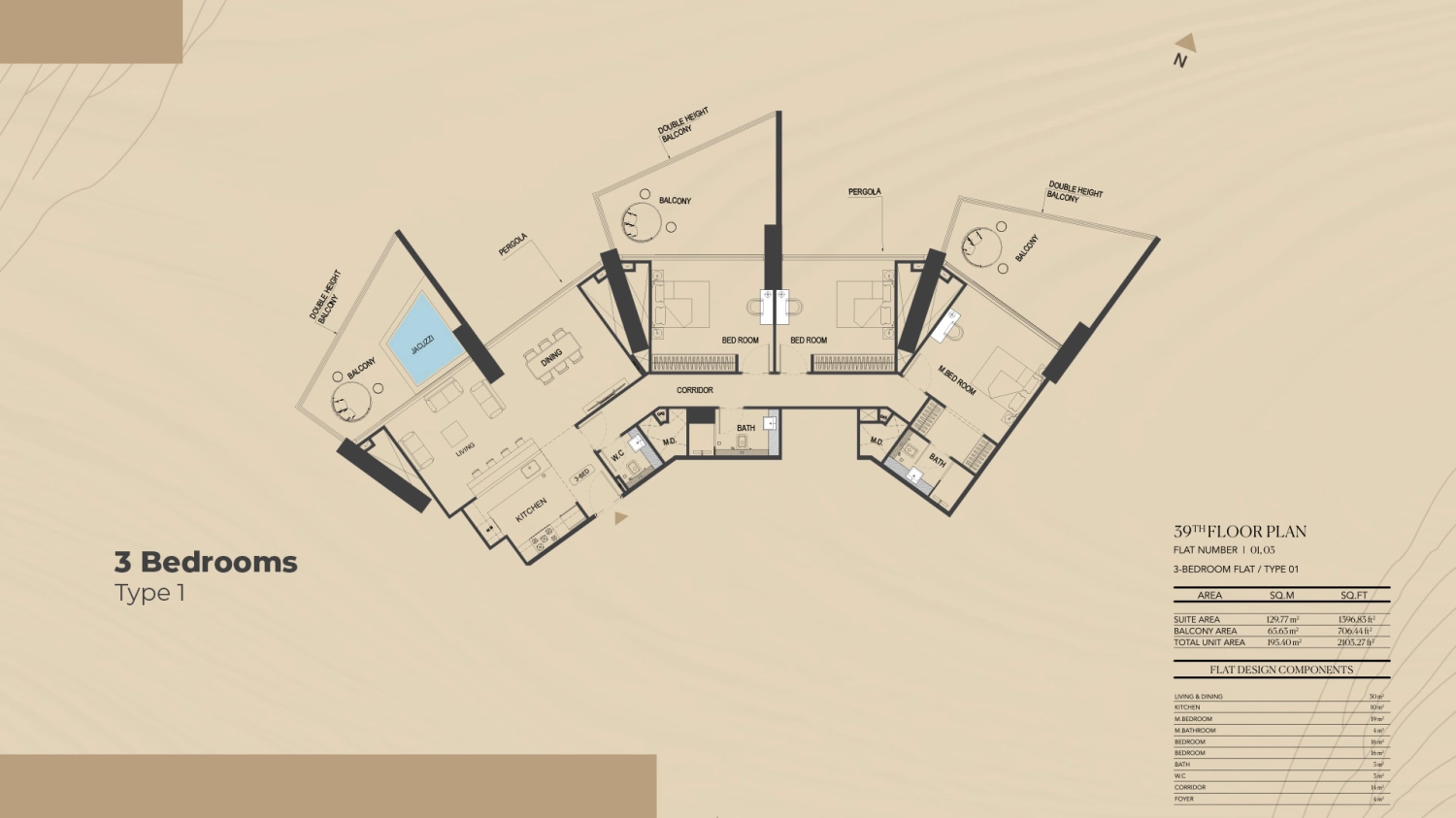 3 BR - Type A